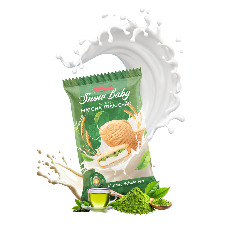 Bánh cá Matcha Trân châu